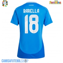 Camisa de time de futebol Itália Nicolo Barella #18 Replicas 1º Equipamento Feminina Europeu 2024 Manga Curta